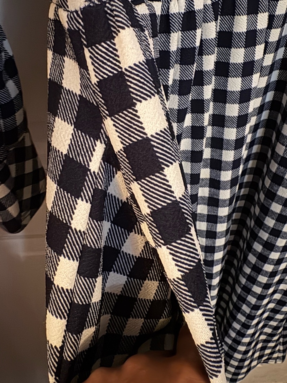 Navy and White Gingham Peplum Dress - Picture 8 of 10